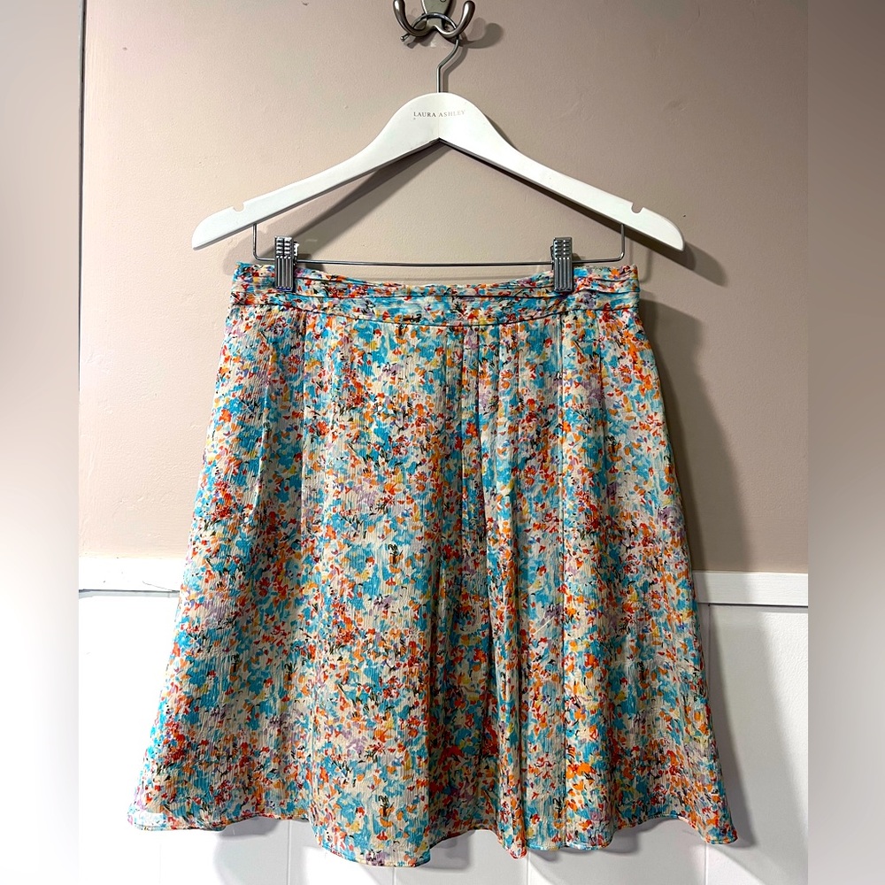 J. Crew 100% Silk Watercolor Skirt